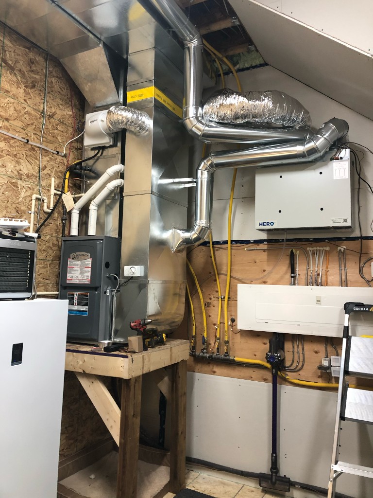 Installed HVAC furnace and ductwork system